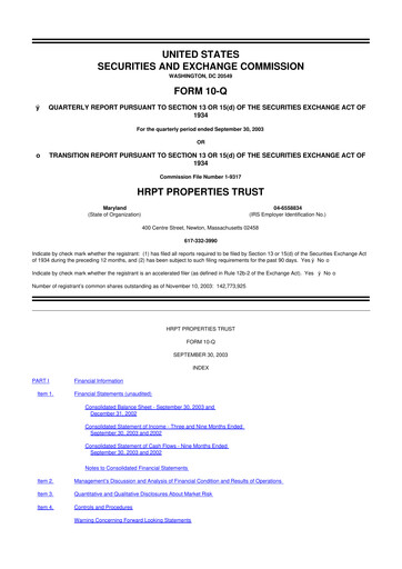 Thumbnail Equity Commonwealth 10-Q Quarterly Report FY 