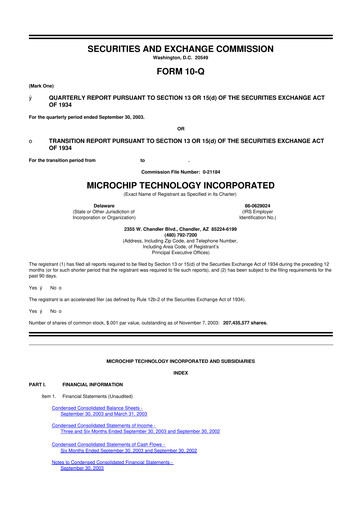 Vorschaubild Microchip Technology 10-Q Quartalsbericht  