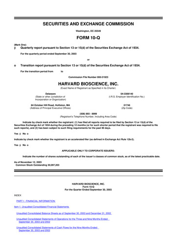 Vorschaubild Harvard Bioscience 10-Q Quartalsbericht  