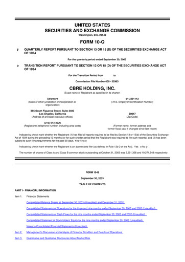 Thumbnail CBRE Group
 10-Q Quarterly Report FY 