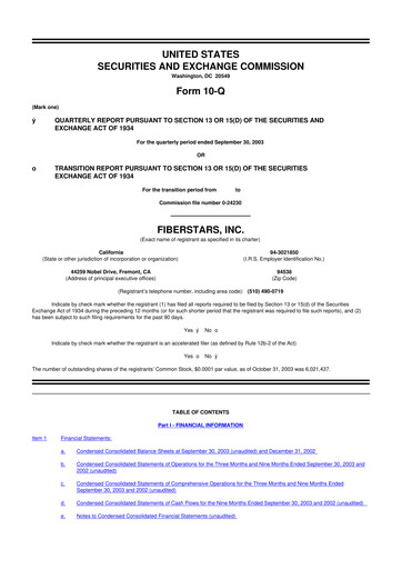 Miniature Energy Focus 10-Q Rapport trimestriel  