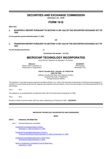 Vorschaubild Microchip Technology 10-Q Quartalsbericht  