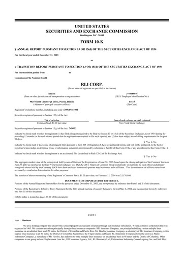 Thumbnail RLI Corp.
 10-K Annual Report 