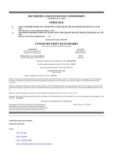 Thumbnail United Security Bancshares 10-K Annual Report 