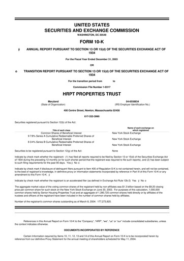Thumbnail Equity Commonwealth 10-K Annual Report 