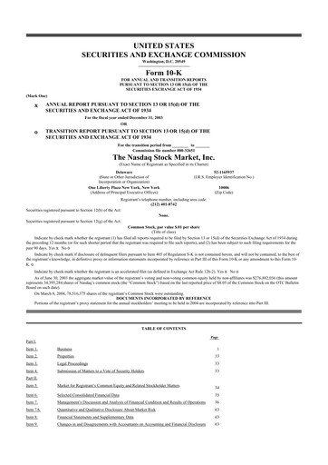 Thumbnail Nasdaq 10-K Annual Report 