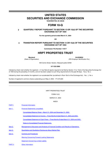 Thumbnail Equity Commonwealth 10-Q Quarterly Report FY 
