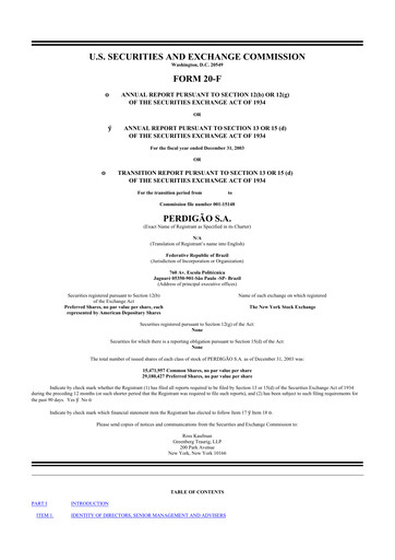 Thumbnail BRF 20-F Annual Report 