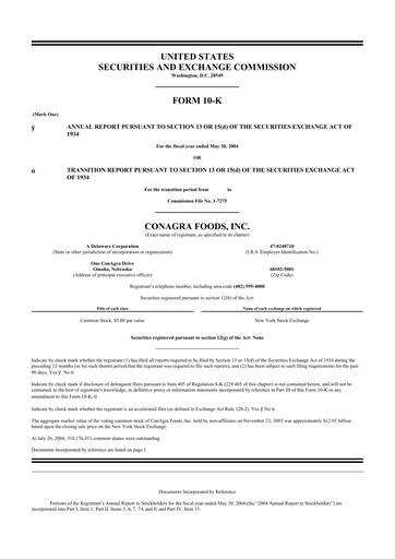 Thumbnail Conagra Brands
 10-K Annual Report 