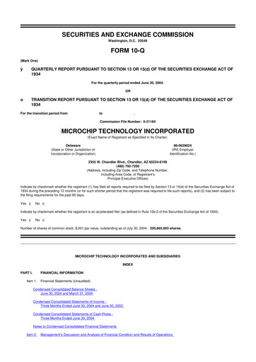 Vorschaubild Microchip Technology 10-Q Quartalsbericht  