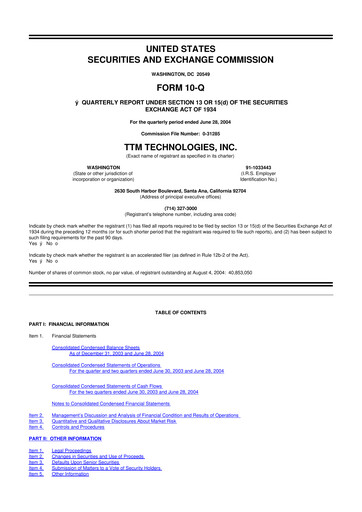 Thumbnail TTM Technologies
 10-Q Quarterly Report FY 