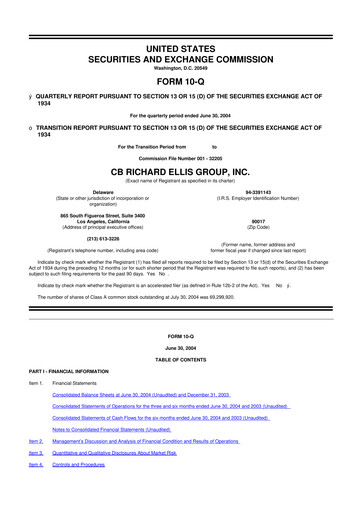Thumbnail CBRE Group
 10-Q Quarterly Report FY 