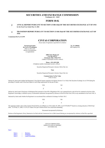 Thumbnail Cintas 10-K Annual Report 