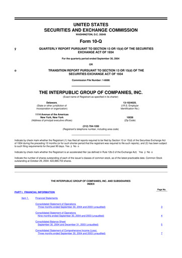 Thumbnail The Interpublic Group of Companies 10-Q Quarterly Report FY 