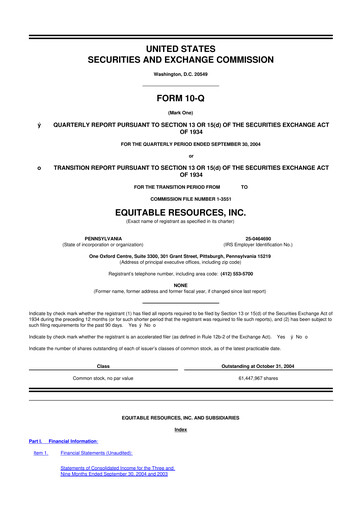 Thumbnail EQT Corporation
 10-Q Quarterly Report FY 