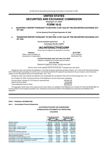 Thumbnail Match Group 10-Q Quarterly Report FY 