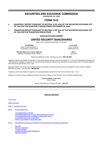 Thumbnail United Security Bancshares 10-Q Quarterly Report FY 