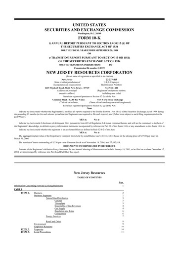 Thumbnail New Jersey Resources 10-K Annual Report 