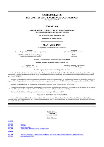 Thumbnail Maximus 10-K Annual Report 