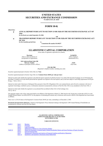 Thumbnail Gladstone Capital Corporation 10-K Annual Report 