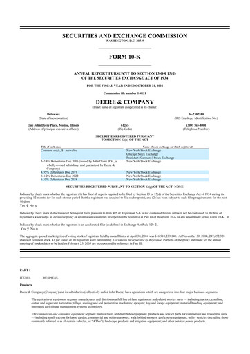 Thumbnail Deere & Company (John Deere) 10-K Annual Report 