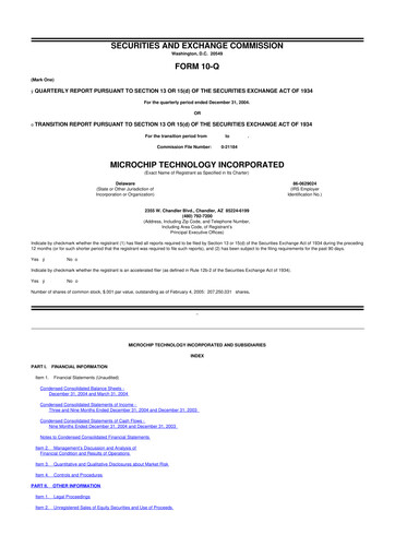 Vorschaubild Microchip Technology 10-Q Quartalsbericht  
