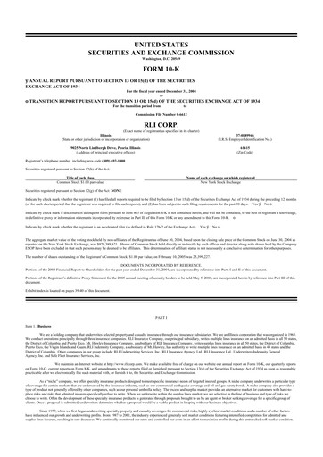 Thumbnail RLI Corp.
 10-K Annual Report 