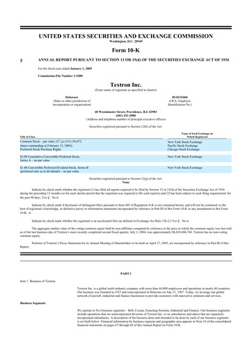 Thumbnail Textron 10-K Annual Report 