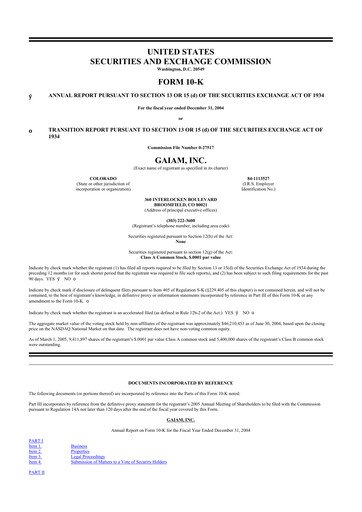 Thumbnail Gaia 10-K Annual Report 