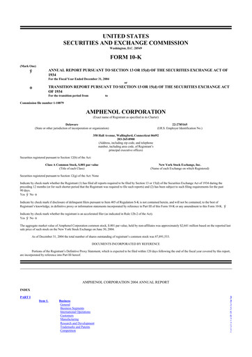 Thumbnail Amphenol 10-K Annual Report 