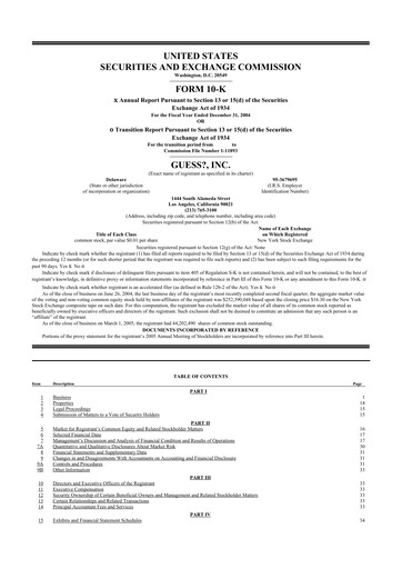 Thumbnail Guess 10-K Annual Report 