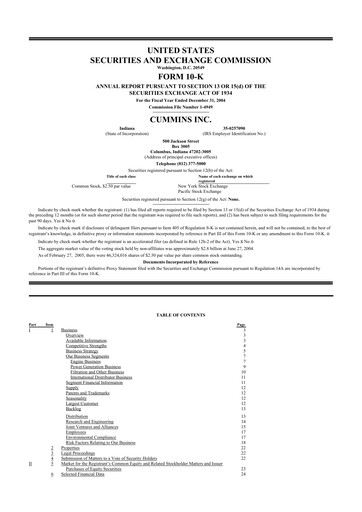 Thumbnail Cummins
 10-K Annual Report 