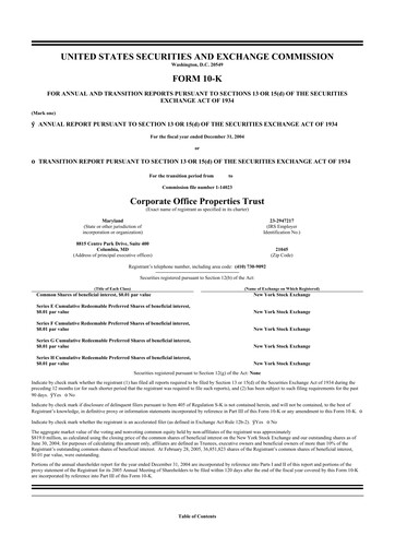 Thumbnail COPT Defense Properties 10-K Annual Report 