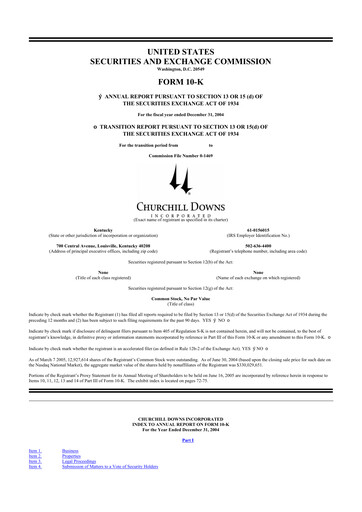 Thumbnail Churchill Downs 10-K Annual Report 