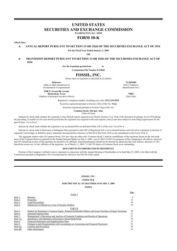 Thumbnail Fossil Group 10-K Annual Report 