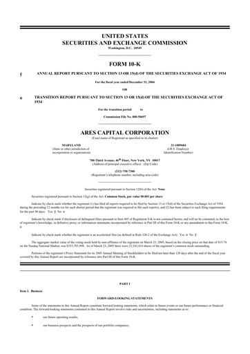 Thumbnail Ares Capital
 10-K Annual Report 