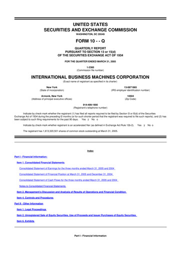 Thumbnail IBM 10-Q Quarterly Report FY 