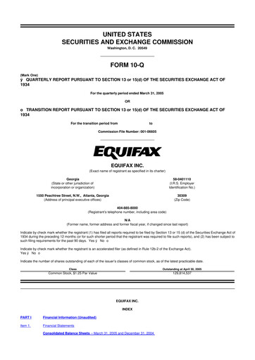 Vorschaubild Equifax 10-Q Quartalsbericht  