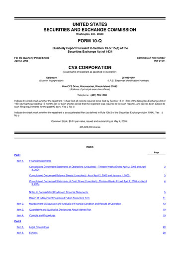 Thumbnail CVS Health 10-Q Quarterly Report FY 