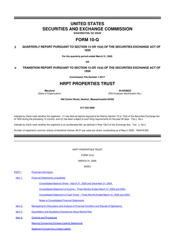 Thumbnail Equity Commonwealth 10-Q Quarterly Report FY 