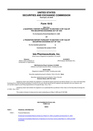 Thumbnail Ionis Pharmaceuticals
 10-Q Quarterly Report FY 
