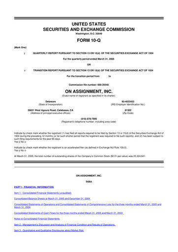 Thumbnail ASGN 10-Q Quarterly Report FY 