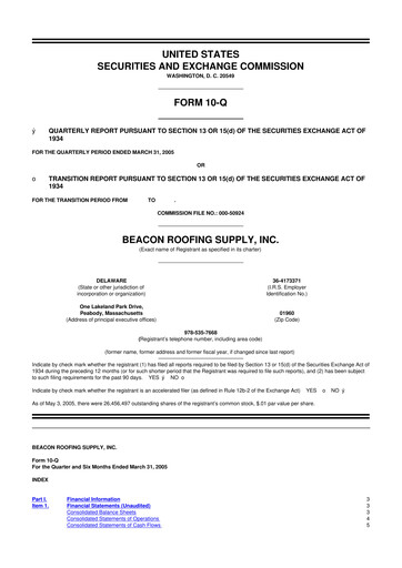 Thumbnail Beacon Roofing Supply 10-Q Quarterly Report FY 