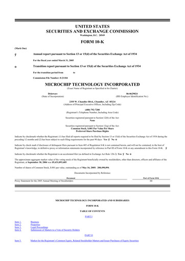 Vorschaubild Microchip Technology 10-K Jahresbericht 