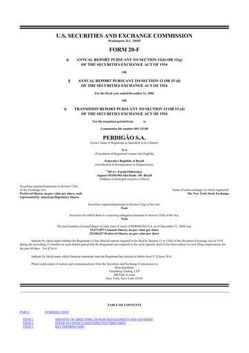 Thumbnail BRF 20-F Annual Report 