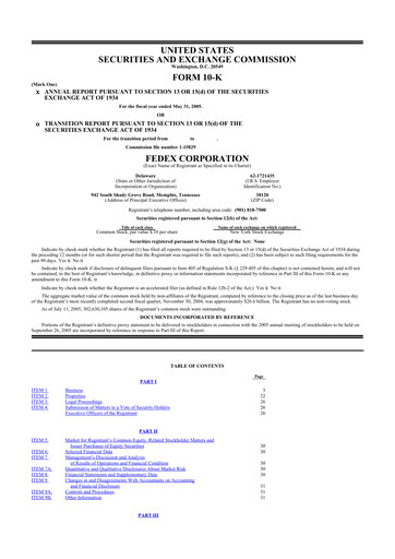 Thumbnail FedEx 10-K Annual Report 