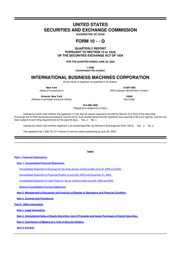 Thumbnail IBM 10-Q Quarterly Report FY 