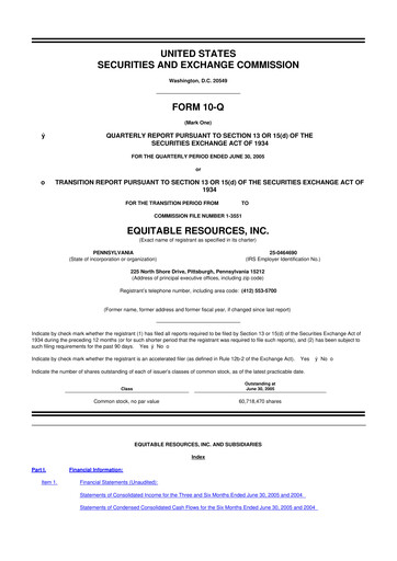 Thumbnail EQT Corporation
 10-Q Quarterly Report FY 