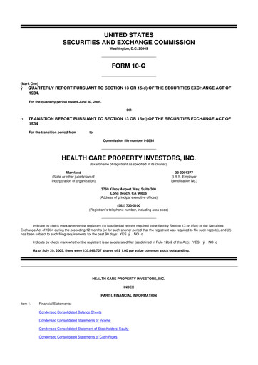 Thumbnail Healthpeak Properties
 10-Q Quarterly Report FY 