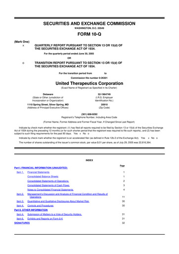 Thumbnail United Therapeutics 10-Q Quarterly Report FY 